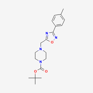molecular formula C19H26N4O3 B1387764 tert-Butyl 4-{[3-(4-methylphenyl)-1,2,4-oxadiazol-5-yl]methyl}piperazine-1-carboxylate CAS No. 1169982-16-4