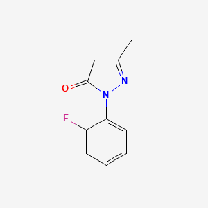 molecular formula C10H9FN2O B1387772 1-(2-Fluorophenyl)-3-methyl-4,5-dihydro-1H-pyrazol-5-one CAS No. 866472-46-0