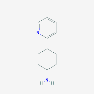 molecular formula C11H16N2 B13877726 4-Pyridin-2-ylcyclohexan-1-amine 