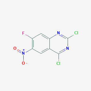 molecular formula C8H2Cl2FN3O2 B1387774 2,4-Dichloro-7-fluoro-6-nitroquinazoline CAS No. 1007308-75-9