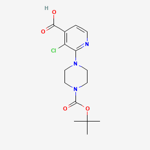 molecular formula C15H20ClN3O4 B1387778 2-[4-(tert-Butoxycarbonyl)piperazino]-3-chloroisonicotinic acid CAS No. 1135283-34-9