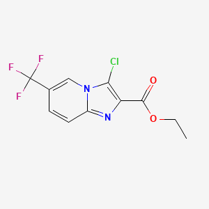 molecular formula C11H8ClF3N2O2 B1387780 Ethyl 3-chloro-6-(trifluoromethyl)imidazo[1,2-a]pyridine-2-carboxylate CAS No. 1135283-40-7