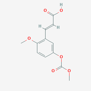 (2E)-3-{2-methoxy-5-[(methoxycarbonyl)oxy]phenyl}prop-2-enoic acid