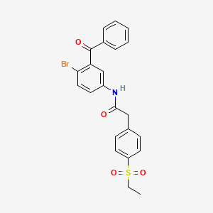 molecular formula C23H20BrNO4S B13878028 N-(3-benzoyl-4-bromophenyl)-2-(4-ethylsulfonylphenyl)acetamide 