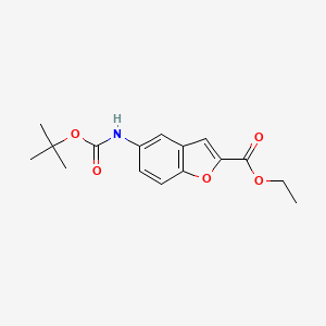 molecular formula C16H19NO5 B1387803 Ethyl 5-[(tert-butoxycarbonyl)amino]-1-benzofuran-2-carboxylate CAS No. 1135283-35-0
