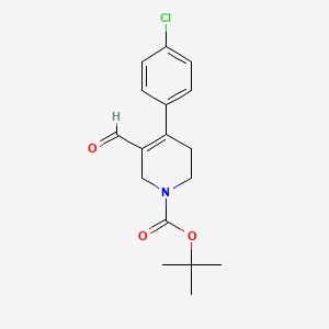 molecular formula C17H20ClNO3 B13878048 tert-butyl 4-(4-chlorophenyl)-5-formyl-3,6-dihydro-2H-pyridine-1-carboxylate 