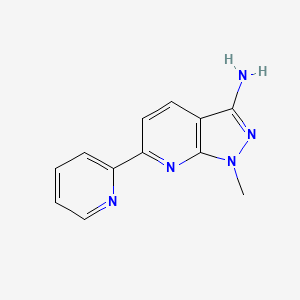 molecular formula C12H11N5 B1387816 1-Methyl-6-(pyridin-2-yl)-1H-pyrazolo[3,4-b]pyridin-3-amine CAS No. 1092352-88-9