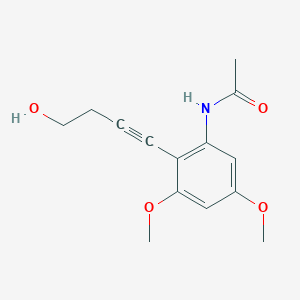 molecular formula C14H17NO4 B13878227 N-(2-(4-hydroxybut-1-ynyl)-3,5-dimethoxyphenyl)acetamide 