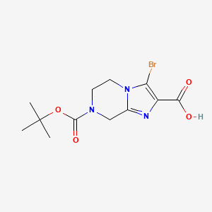 7-(tert-Butoxycarbonyl)-3-bromo-5,6,7,8-tetrahydroimidazo[1,2-a]pyrazine-2-carboxylic acid