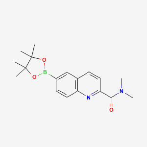 molecular formula C18H23BN2O3 B13878388 N,N-dimethyl-6-(4,4,5,5-tetramethyl-1,3,2-dioxaborolan-2-yl)quinoline-2-carboxamide 
