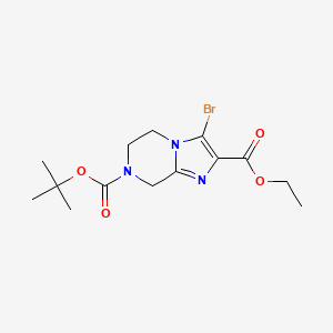 7-Tert-butyl 2-ethyl 3-bromo-5,6-dihydroimidazo[1,2-A]pyrazine-2,7(8H)-dicarboxylate