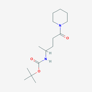 molecular formula C15H28N2O3 B13878407 tert-butyl N-(5-oxo-5-piperidin-1-ylpentan-2-yl)carbamate 