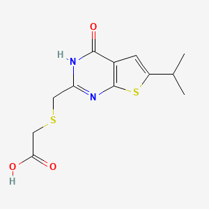 {[(6-Isopropyl-4-oxo-3,4-dihydrothieno[2,3-d]pyrimidin-2-yl)methyl]thio}acetic acid