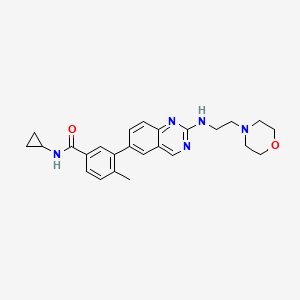 molecular formula C25H29N5O2 B13878509 N-cyclopropyl-4-methyl-3-{2-[(2-morpholin-4-ylethyl)amino]quinazolin-6-yl}benzamide 