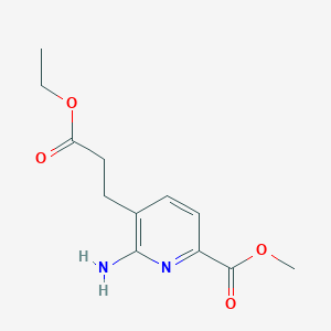 molecular formula C12H16N2O4 B13878513 Methyl 6-amino-5-[3-(ethyloxy)-3-oxopropyl]-2-pyridinecarboxylate 