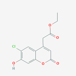 molecular formula C13H11ClO5 B1387856 Ethyl 2-(6-chloro-7-hydroxy-2-oxo-2H-chromen-4-yl)acetate CAS No. 92023-40-0