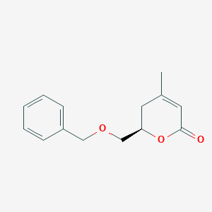 molecular formula C14H16O3 B138787 (R)-6-Benzyloxymethyl-4-methyl-5,6-dihydro-pyran-2-one CAS No. 130129-10-1