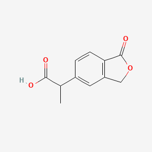 molecular formula C11H10O4 B13878819 2-(1-oxo-3H-2-benzofuran-5-yl)propanoic acid 
