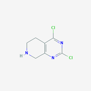 molecular formula C7H7Cl2N3 B1387883 2,4-Dichloro-5,6,7,8-tetrahydropyrido[3,4-d]pyrimidine CAS No. 1000578-08-4