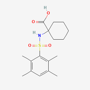 1-((2,3,5,6-Tetramethylphenyl)sulfonamido)cyclohexane-1-carboxylic acid
