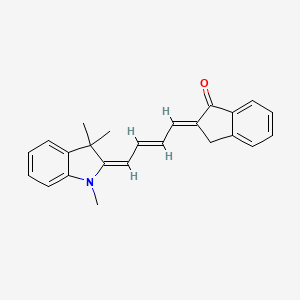 molecular formula C24H23NO B1387889 (E)-2-((2E,4E)-4-(1,3,3-trimethylindolin-2-ylidene)but-2-en-1-ylidene)-2,3-dihydro-1H-inden-1-one CAS No. 885267-66-3