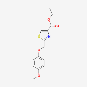 molecular formula C14H15NO4S B13878980 Ethyl 2-[(4-methoxyphenoxy)methyl]-1,3-thiazole-4-carboxylate CAS No. 262855-35-6