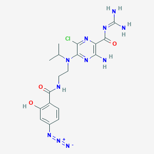 molecular formula C18H22ClN11O3 B138790 5-(N-2'-(4''-Azidosalicylamidino)ethyl-N'-isopropyl)amiloride CAS No. 144176-47-6