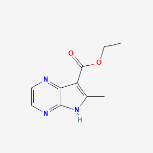 molecular formula C10H11N3O2 B13879033 ethyl 6-methyl-5H-pyrrolo[2,3-b]pyrazine-7-carboxylate 