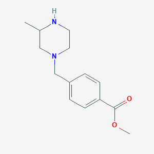 molecular formula C14H20N2O2 B1387908 METHYL 4-(3-METHYLPIPERAZIN-1-YLMETHYL)BENZOATE CAS No. 914349-83-0