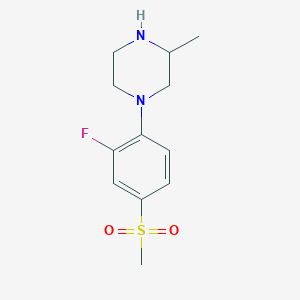 molecular formula C12H17FN2O2S B1387915 1-[2-Fluoro-4-(methylsulfonyl)phenyl]-3-methylpiperazine CAS No. 914637-61-9