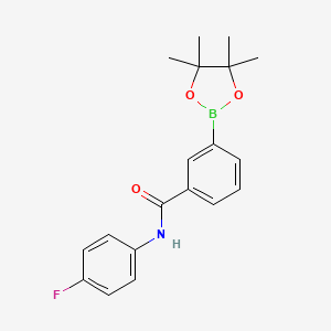 molecular formula C19H21BFNO3 B1387925 N-(4-fluorophenyl)-3-(4,4,5,5-tetramethyl-1,3,2-dioxaborolan-2-yl)benzamide CAS No. 850567-58-7