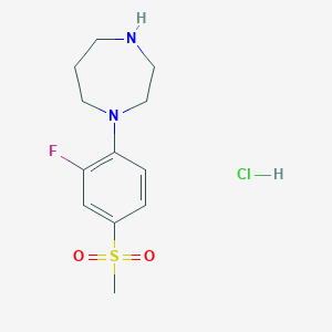 molecular formula C12H18ClFN2O2S B1387926 1-[2-Fluoro-4-(methylsulfonyl)phenyl]-homopiperazine hydrochloride CAS No. 1185298-61-6