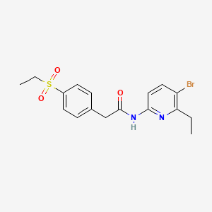 molecular formula C17H19BrN2O3S B13879277 N-(5-bromo-6-ethylpyridin-2-yl)-2-(4-ethylsulfonylphenyl)acetamide 