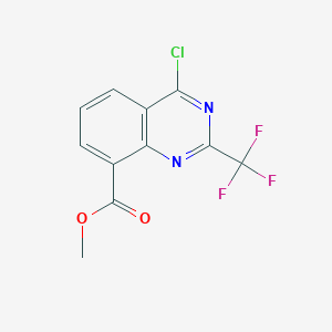 molecular formula C11H6ClF3N2O2 B13879291 Methyl 4-chloro-2-(trifluoromethyl)quinazoline-8-carboxylate 