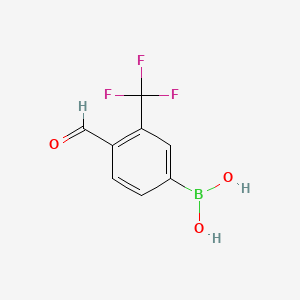 molecular formula C8H6BF3O3 B1387933 (4-Formyl-3-(trifluoromethyl)phenyl)boronic acid CAS No. 1072944-24-1
