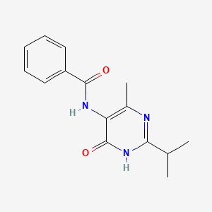 molecular formula C15H17N3O2 B13879336 N-(4-methyl-6-oxo-2-propan-2-yl-1H-pyrimidin-5-yl)benzamide 