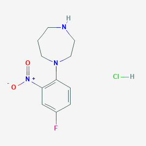 molecular formula C11H15ClFN3O2 B1387941 1-(4-Fluoro-2-nitrophenyl)homopiperazine hydrochloride CAS No. 1185298-75-2