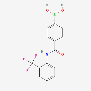molecular formula C14H11BF3NO3 B1387945 (4-((2-(Trifluoromethyl)phenyl)carbamoyl)phenyl)boronic acid CAS No. 913835-42-4