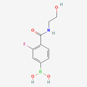 molecular formula C9H11BFNO4 B1387951 (3-Fluoro-4-((2-hydroxyethyl)carbamoyl)phenyl)boronic acid CAS No. 874289-21-1