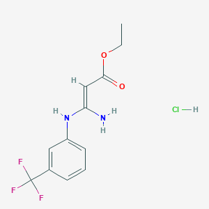 molecular formula C12H14ClF3N2O2 B1387952 Ethyl 3-amino-3-[3-(trifluoromethyl)anilino]prop-2-en-1-oate hydrochloride CAS No. 318469-16-8