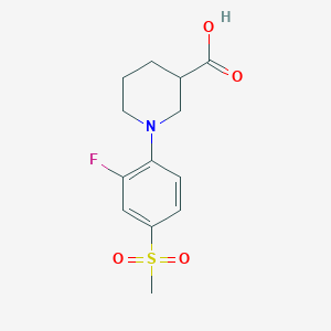 molecular formula C13H16FNO4S B1387957 1-[2-Fluoro-4-(methylsulfonyl)phenyl]piperidine-3-carboxylic acid CAS No. 914637-67-5