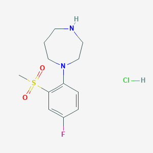 molecular formula C12H18ClFN2O2S B1387958 1-[4-Fluoro-2-(methylsulfonyl)phenyl]-homopiperazine hydrochloride CAS No. 1185015-65-9