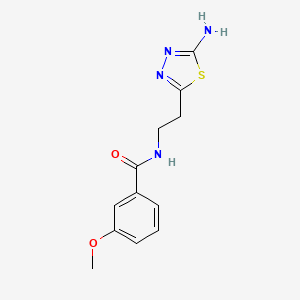 molecular formula C12H14N4O2S B1387961 N-[2-(5-amino-1,3,4-thiadiazol-2-yl)ethyl]-3-methoxybenzamide CAS No. 1199215-82-1