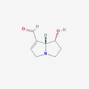 1H-Pyrrolizine-7-carboxaldehyde, 2,3,5,7a-tetrahydro-1-hydroxy-, (1R-trans)-(9CI)