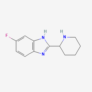 molecular formula C12H14FN3 B1387976 5-Fluoro-2-piperidin-2-YL-1H-benzoimidazole CAS No. 885275-05-8