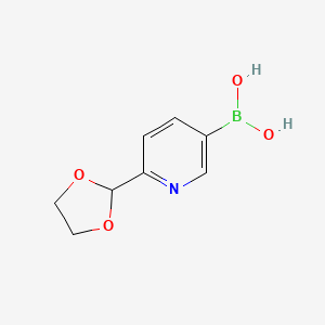molecular formula C8H10BNO4 B1387980 (6-(1,3-Dioxolan-2-yl)pyridin-3-yl)boronic acid CAS No. 1072952-38-5