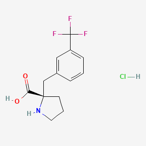 molecular formula C13H15ClF3NO2 B1387985 (S)-2-(3-(Trifluoromethyl)benzyl)pyrrolidine-2-carboxylic acid hydrochloride CAS No. 1217652-16-8