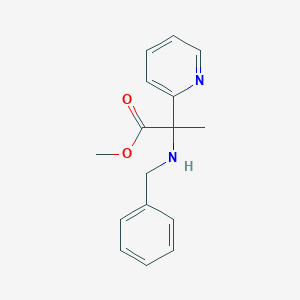 molecular formula C16H18N2O2 B13879937 Methyl 2-(benzylamino)-2-pyridin-2-ylpropanoate 