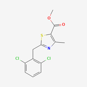 molecular formula C13H11Cl2NO2S B13879967 Methyl 2-[(2,6-dichlorophenyl)methyl]-4-methyl-1,3-thiazole-5-carboxylate 
