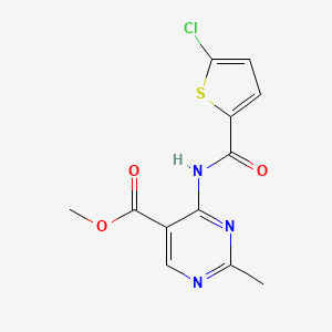 molecular formula C12H10ClN3O3S B13879969 Methyl 4-{[(5-chloro-2-thienyl)carbonyl]amino}-2-methylpyrimidine-5-carboxylate 